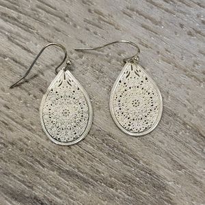 Dainty Delicate Medallion Teardrop Earrings